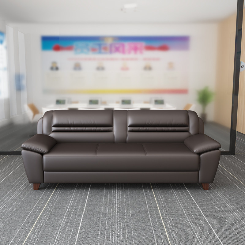 Office sofas minimalist modern tea table Composition Packers Small families Genuine Leather Business Office Reception Room Trio