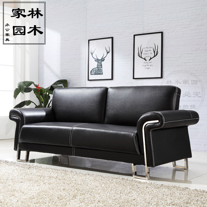 Office sofa simple modern coffee table combination leather three-person business reception reception area office sofa