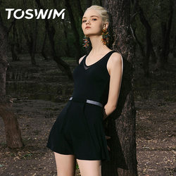 TOSWIM skirt swimsuit ແມ່ຍິງຮ້ອນພາກຮຽນ spring ໃຫມ່ຊຸດລອຍນ້ໍາແບບອະນຸລັກປ້ອງກັນແສງແດດປົກຄຸມທ້ອງ slimming ຊຸດລອຍນ້ໍາຂອງແມ່ຍິງຫນຶ່ງສິ້ນ summer