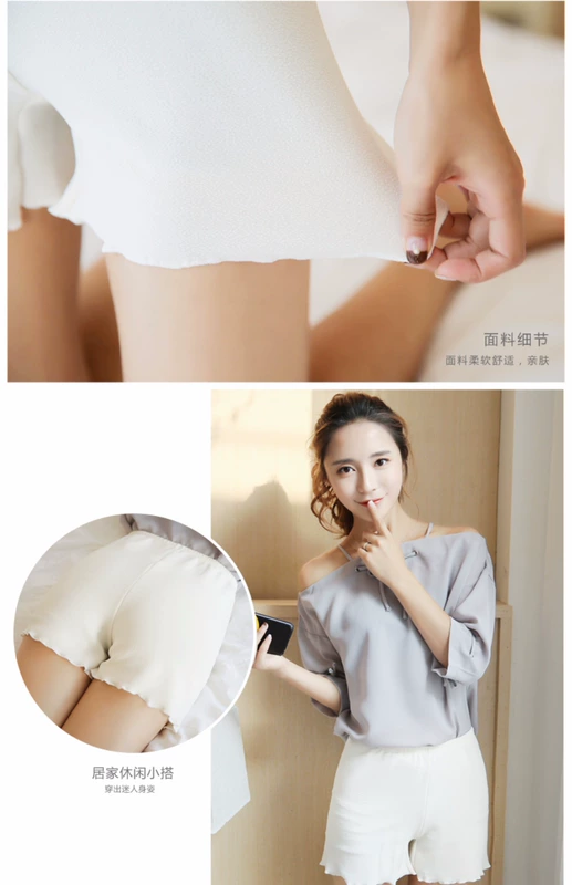 Quần legging nữ, phần mỏng mùa hè của phụ nữ, mặc quần an toàn, quần an toàn, chống đi, mặc quần lửng bằng gỗ ba điểm