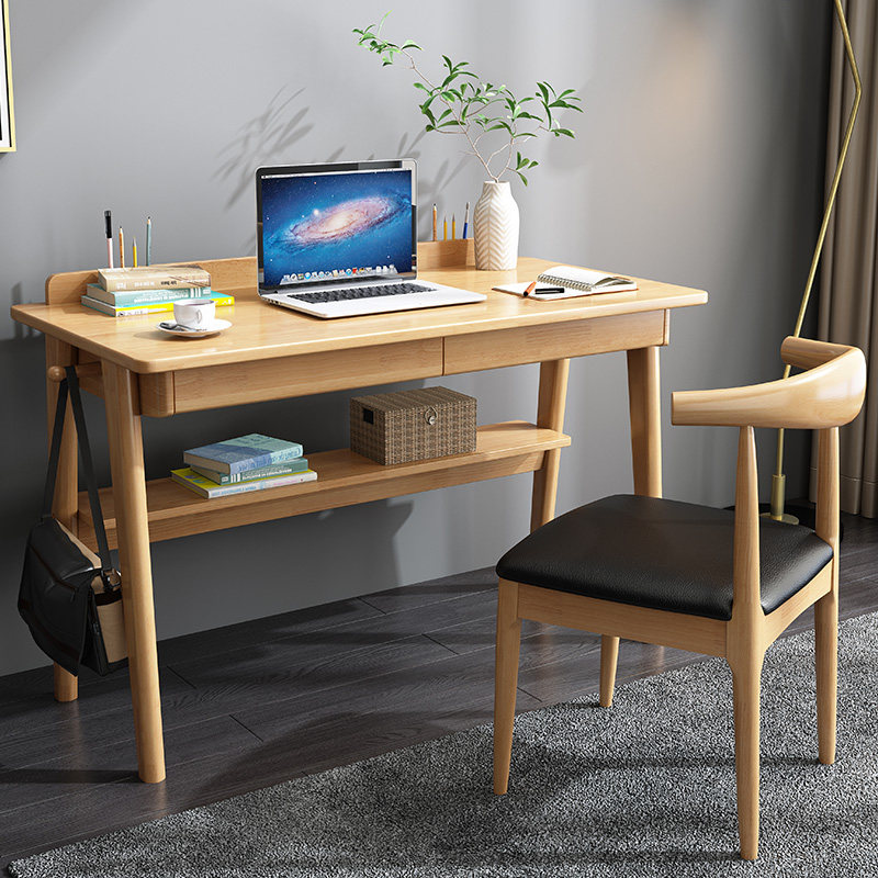 Nordic Solid Wood Desk Brief Home Desktop Computer Desk Bedroom Student Desk Economy Small Family Type Desk