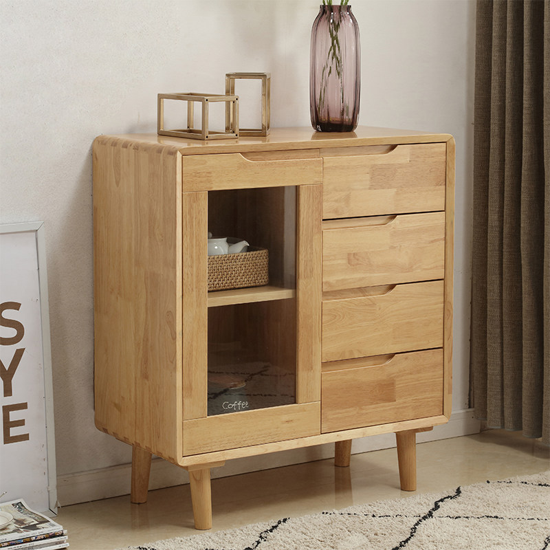 Nordic dining cabinet Modern simple solid wood dining room tea cabinet Multi-function cupboard Wine cabinet Entrance storage cabinet