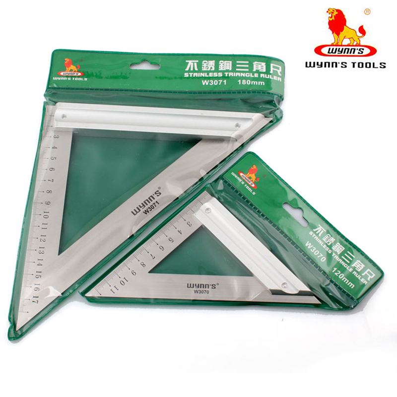 WEI LEGACY triangle ruler 90 degree right angle ruler Stainless steel woodworking steel plate ruler 45 degree steel angle ruler straight ruler scale ruler