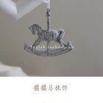 3yulab Korean Christmas ornaments old rocking horse white bright pink Trojan Christmas tree ornaments