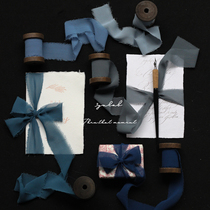 3yulab blue thin vintage wooden spool satin ins vow this hand-held flower tie with hand tent with props