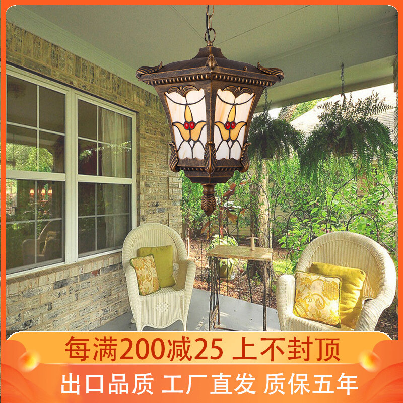 Eurostyle American Outdoor Chandelia Waterproof Courtyard Light Outdoor Grape Shelf Cool Kiosk Light Balcony Light Aisle Hallway Lamps 