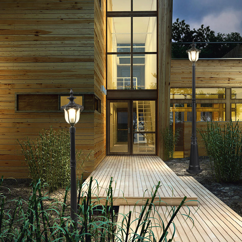 Outdoor Grass Terrace Lamp Waterproof Patio Landscape Garden Villa High Pole Street Lighting electric outdoor corridor floor lamp led 