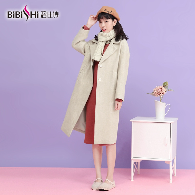 Áo khoác len cashmere phong cách Hepburn nữ 2019 mới phù hợp với áo hai dây mỏng phù hợp với áo khoác nữ giữa chiều dài Anh - Áo len lót đôi