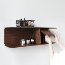  Mountain hidden creation South wind original black walnut cherry solid wood shelf cabinet Wall cabinet shelf shelf shelf shelf cabinet