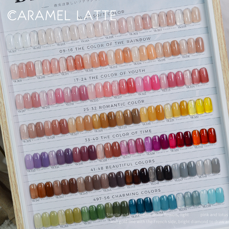 Dream Garden 56-Color Ice Transparent Nail Polish Gel Set Nail Polish 2026 New Trendy Nail Art Color Gel Strip Color Chart