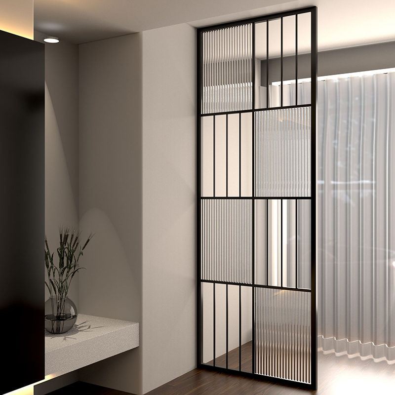 Light luxury screen partition modern simple living room Changhong glass room wash table home decoration stainless steel decorative entrance