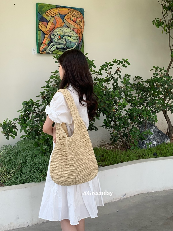 Greenday Original Holiday Style Straw Bag Shoulder Bag New Straw Tote Bag Large Capacity Hand-Woven Bag Greenday Original Holiday Style Straw Bag Shoulder Bag New Straw Tote Bag Large Capacity Hand-Woven Bag