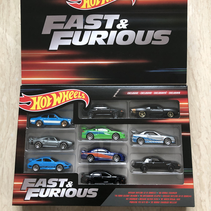 Hotwheels Fast and Furious Alloy Cars 10-Pack Gift Box German Classic Series
