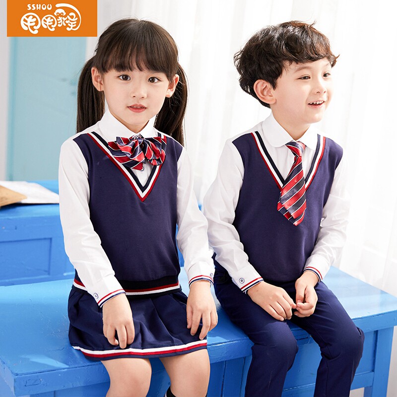 Kindergarten garden clothes Spring and autumn suits for primary school students British style school uniforms Sports games class clothes young teacher clothes 2019 new