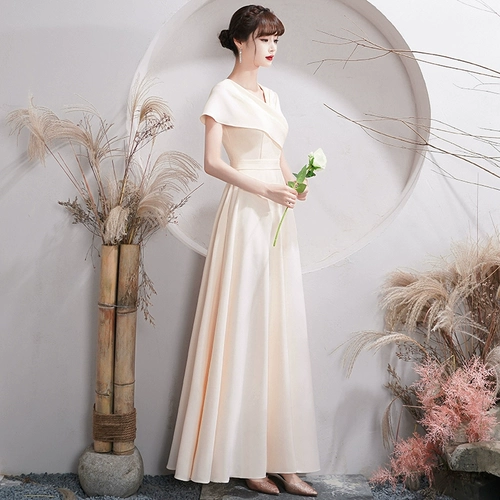 Длинное платье подружки невесты, белое демисезонное вечернее платье, юбка, для подружки невесты