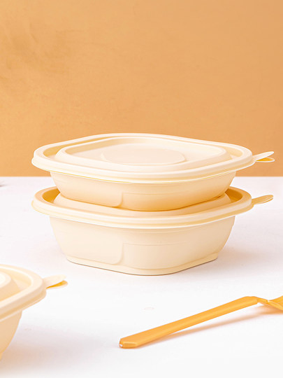 Saizhuo disposable biodegradable environmentally friendly lunch box square food-grade corn starch takeaway small bowl vegetable packaging box