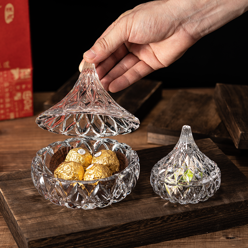 Glass pine droplet candy candy cylinder with crystal dissolved dissolved box decoration