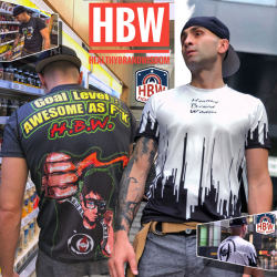 Hbw European Style Muay Thai Fitness Clothing Short-Sleeved Men's Quick-Drying Sports Running T-Shirt Tight-Fitting Boxing Training Long-Sleeved