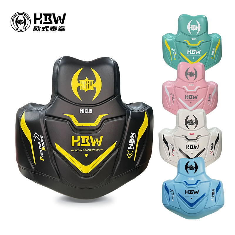 Hbw European-Style Muay Thai Chest Target, Professional Boxing Sports Protective Gear, Multi-Directional Chest Protection, Shock Absorption and Impact Resistance