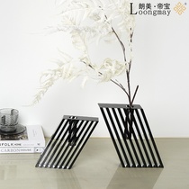 Crystal stripes flower Ware light luxury crafts decoration model room desktop decoration decoration creative soft decoration