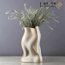Crafts and ornaments simple modern ceramic vases living room abstract decorative flowers light luxury retro sculpture ornaments