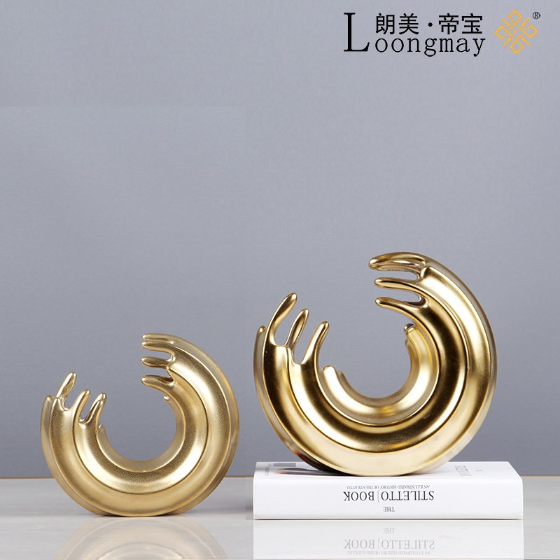 Light luxury creative handicraft decoration modern minimalist model room sales office home vase flower vessel sculpture jewelry