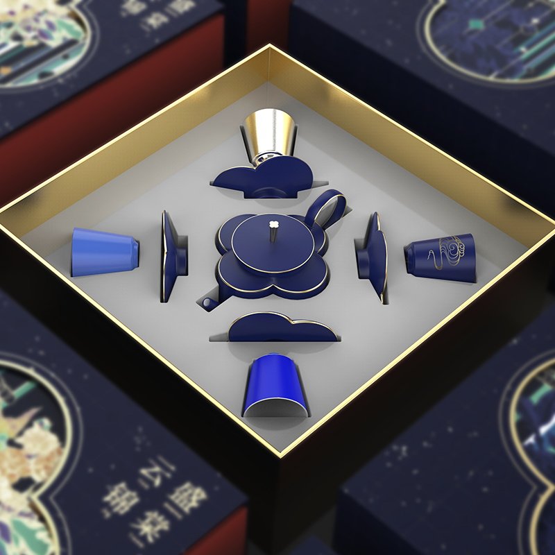 Jingdezhen tea set set home living room Kung Fu ceramic teapot light luxury gift gift box gift office reception guests