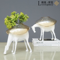 Modern light luxury pony flower decoration creative animal living room desktop decoration model room simple props
