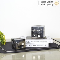 Light luxury tray Crystal square desktop ornaments modern simple model room living room porch decoration home furnishings