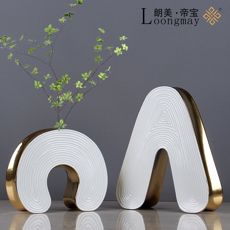 Modern creative vase fittings sample room living room soft crafts accessories minimal ceramic flower flower