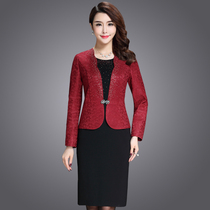 Clearance price noble wedding mother outfit elegant quality thin slim long-sleeved hip fake two-piece dress