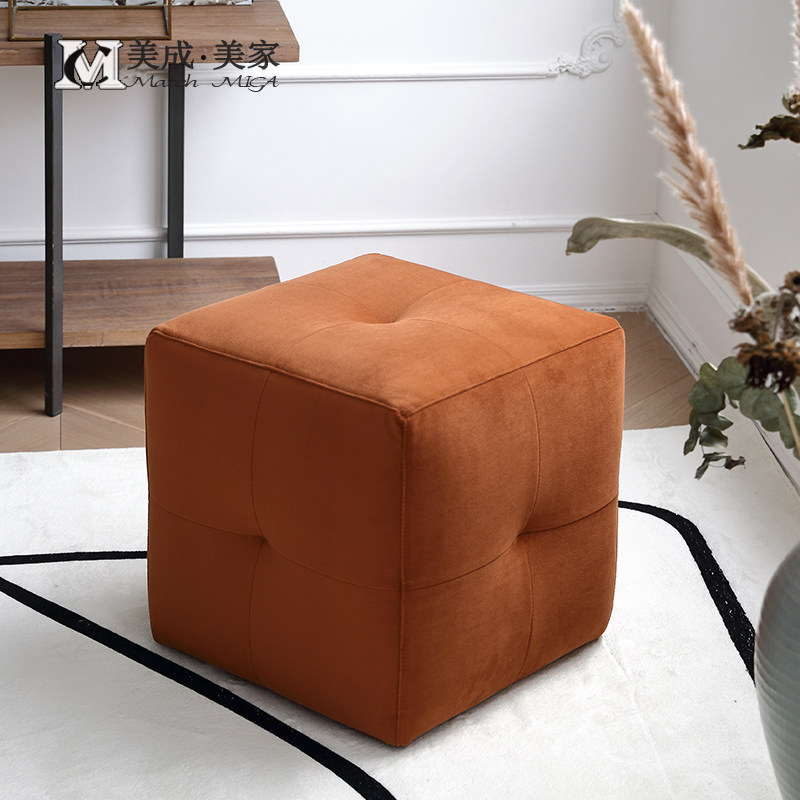 Italian Style Cloakroom Sofas Bench High End Designer Square Sitting Mound Makeup Chair Extremely Simple Wearing Shoes Stool Changing Bench Light Lavish