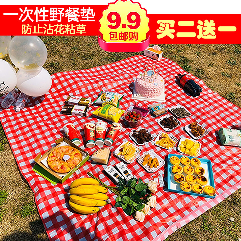 ins disposable picnic mat outdoor outing tablecloth picnic cloth autumn tour waterproof thickened plastic camping tablecloth