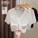 Lace Top 2025 Summer ແບບໃຫມ່ຂອງແມ່ຍິງ Outerwear ແບບງ່າຍດາຍຂອງແຂນສັ້ນຫນຶ່ງປຸ່ມ Hook Flower Temperament Jacket