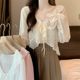 ເສື້ອເຊີດ chiffon ປ້ອງກັນແສງແດດ ruffled ຂອງແມ່ຍິງ summer suspender skirt