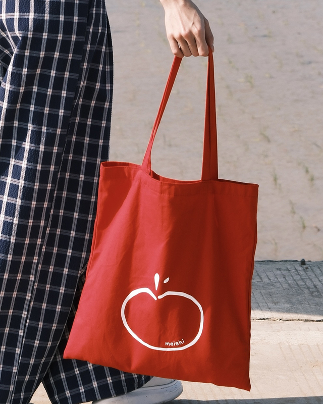 Meishi【Apple】Original Red Canvas Bag Versatile ins Canvas Bag Commuter Korean Style Shoulder Bag