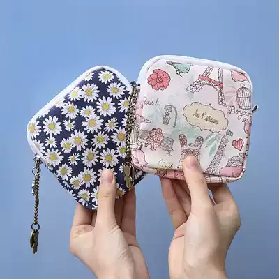 Aunt towel storage box monthly small bag girl student sanitary cotton bag large capacity portable ins Wind cute