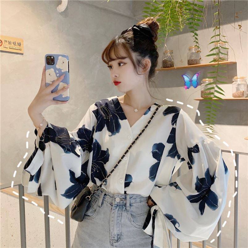 Shoulder width Conspicuous Blouse Women Design Sensation Little Crowdart Girl Cool Style Long Sleeve Port Wind and Surge Eurogoods