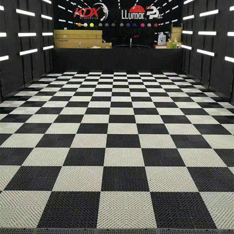 4S shop ditch-free 2 cm car wash beauty film station floor plastic grid leakage splicing grille floor mat