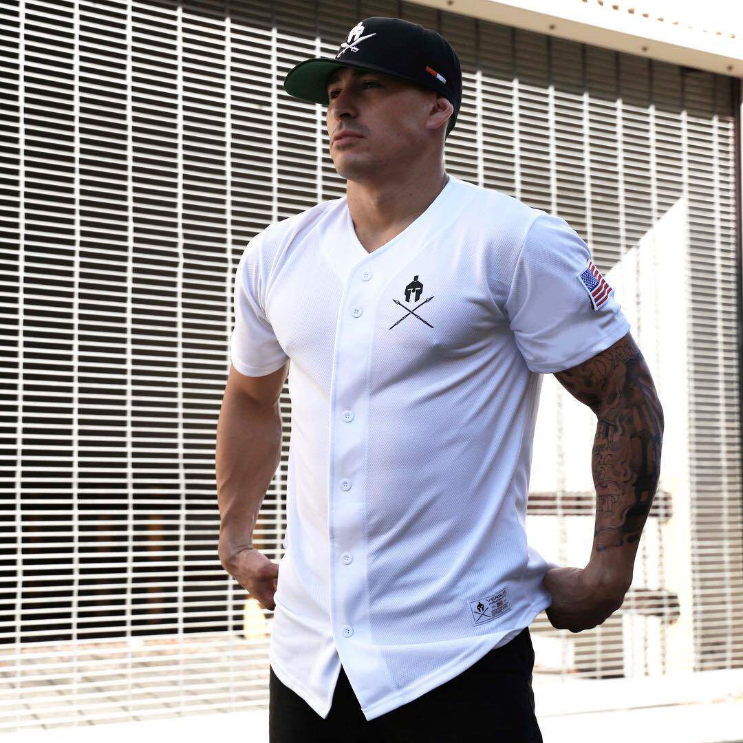 Muscle PhD Sports Fitness V-Lead Sleeves European and American Wind Knitted Shirt Breakthrough Leisure Training Clothes
