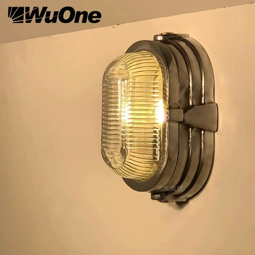Средневековый wuone Lingguang Yichuang настенный светильник из алюминия, дизайнерский ретро-индустриальный стиль, ностальгический настенный светильник, барная лампа
