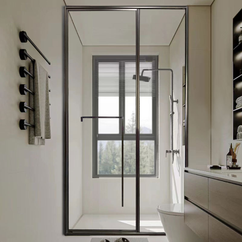 Extremely Narrow Straight-Shaped Shower Room Stainless Steel Frame Bathroom Dry and Wet Separation Partition Flat Door Household Small Apartment Extremely Narrow Straight-Shaped Shower Room Stainless Steel Frame Bathroom Dry and Wet Separation Partition Flat Door Household Small Apartment