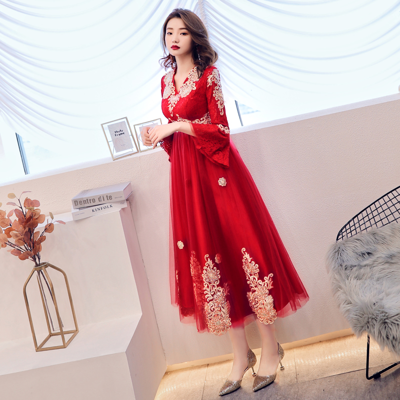  Red Golden Flower Flee Sleeve+5XL   - $28.28 