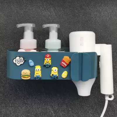 Hair dryer rack Punch-free storage layer shelf Powder room wall bracket Hair dryer rack Creative hair dryer rack