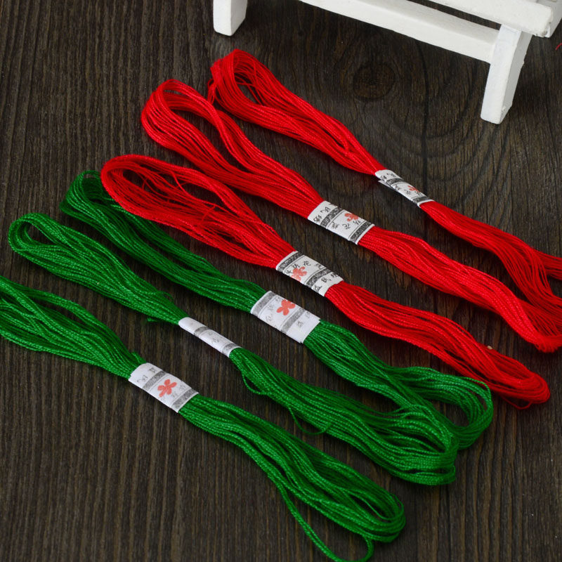 Wedding supplies wedding red and green thread wedding red thread green thread bride married red rope dowry embroidery thread wedding dress Tibetan thread