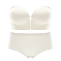 Strapless womens underwear with small breasts and large breasts push-up front buckle anti-slip anti-sagging one-shoulder invisible bra set