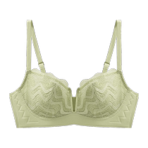 Ultra-thin lace bra for women in summer thin breathable wire-free large breasts slimming anti-bump rabbit ears bra