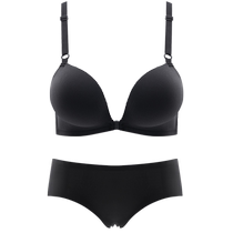 Expanded underwear for women with small breasts gathered to show large breasts thickened comic breasts summer seamless front button beautiful back bra set