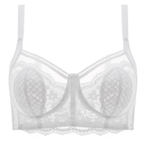 Ultra-thin big breasts showing small underwear womens anti-sagging upper support secondary breasts sexy lace rabbit ear cup anti-bump bra
