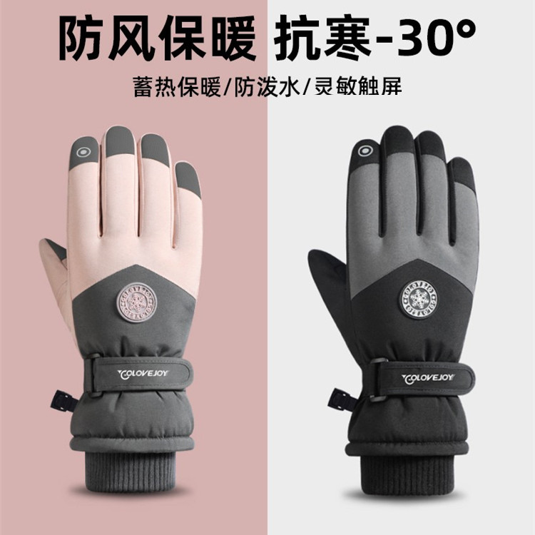 Ski Gloves Professional Male Lady Winter Day Warm Windproof Riding Electric Motorcycle Cotton Waterproof Touch Screen Gloves-Taobao